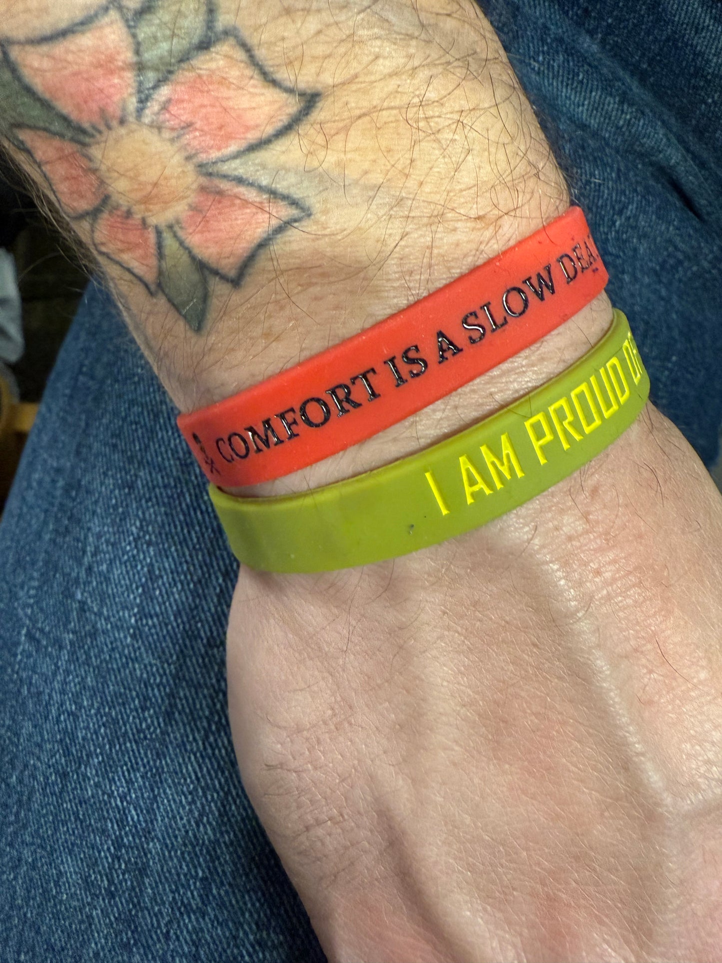 Comfort is a slow Death. Wrist Band
